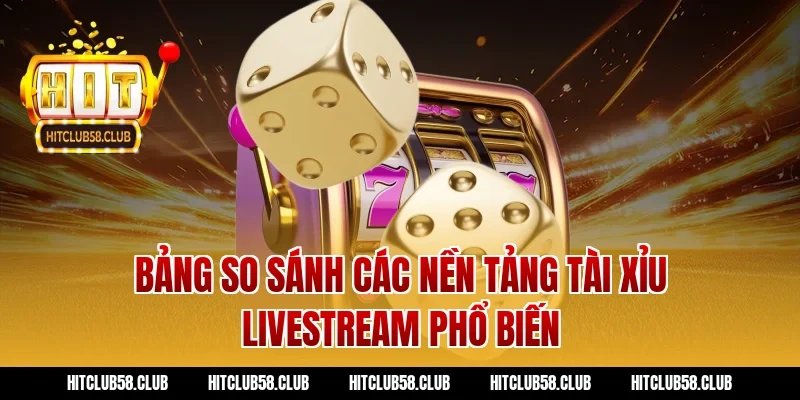 Bảng so sánh các nền tảng tài xỉu livestream phổ biến